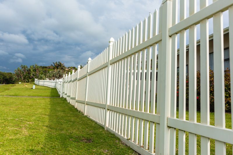 Tan Vinyl Fence Installation
