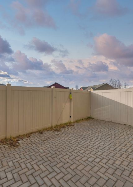 Tan PVC Fence Installation in Albany